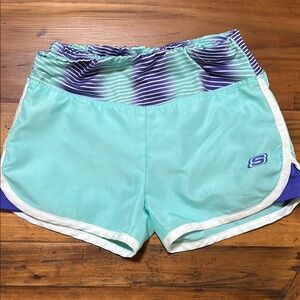 Skechers Blue and Purple Athletic Shorts Relaxed Fit